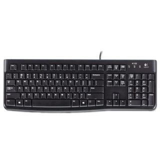 Logitech® K120 Ergonomic Desktop Wired Keyboard, USB, Black (LOG920002478)