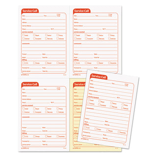 TOPS™ Service Call Book, Two-Part Carbonless, 4 x 5.5, 4/Page, 200 Forms (TOP4100)