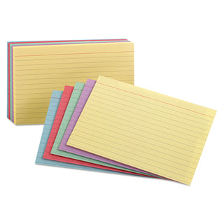 Oxford™ Ruled Index Cards, 3 x 5, Blue/Violet/Canary/Green/Cherry, 100/Pack (ESS40280)