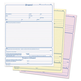 Adams® Contractor Proposal Form, 3-Part Carbonless, 8 1/2 x 11 7/16, 50 Forms (ABFNC3819)