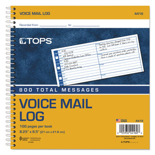 TOPS™ Voice Message Log Books, 8.5 x 8.25, 1/Page, 800 Forms (TOP4416)