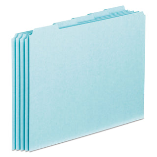 Pendaflex® Blank Top Tab File Guides, 1/5-Cut Top Tab, Blank, 8.5 x 11, Blue, 100/Box (ESSPN205)