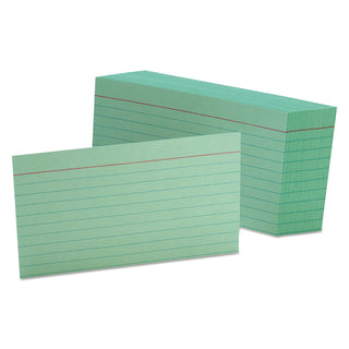 Oxford™ Ruled Index Cards, 3 x 5, Green, 100/Pack (ESS7321GRE)