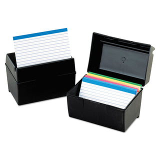 Oxford™ Plastic Index Card File, 300 Capacity, 5 5/8w x 3 5/8d, Black (ESS01351)