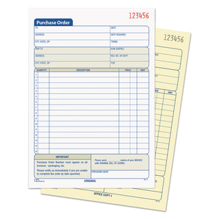 TOPS™ Purchase Order Book, Two-Part Carbonless, 5.56 x 8.44, 1/Page, 50 Forms (TOP46140)