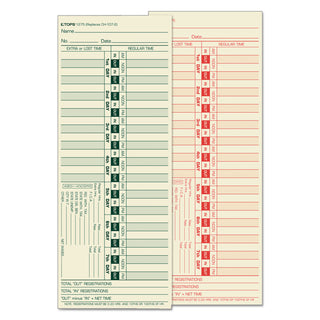 TOPS™ Time Clock Cards, Replacement for CH-107-2, Two Sides, 3.5 x 9, 500/Box (TOP1275)