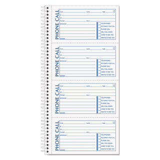 TOPS™ Second Nature Phone Call Book, Two-Part Carbonless, 2.75 x 5, 4/Page, 400 Forms (TOP74620)