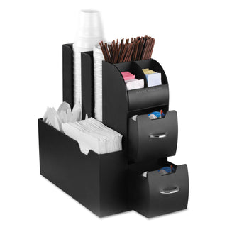 Mind Reader Coffee Condiment Caddy Organizer, 5 2/5 x 11 x 12 3/5, Black (EMSCAD01BLK)