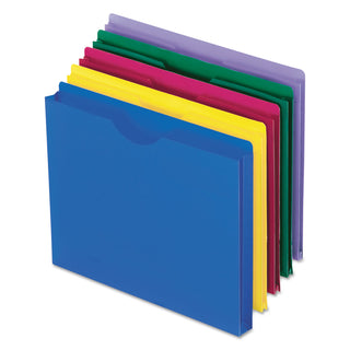 Pendaflex® Poly File Jackets, Straight Tab, Letter Size, Assorted Colors, 10/Pack (ESS50990)