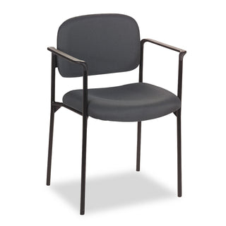 HON® VL616 Stacking Guest Chair with Arms, Charcoal Seat/Charcoal Back, Black Base (BSXVL616VA19)
