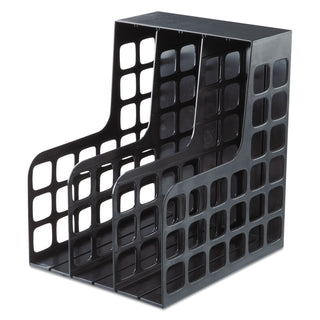 Pendaflex® Plastic Magazine File, Two Snap-In Dividers, 9 x 10 5/8 x 12, Black (ESS23004)