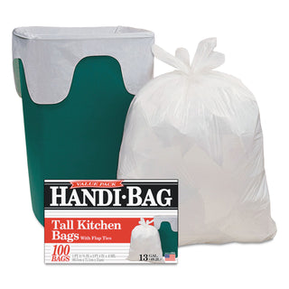 Handi-Bag® Super Value Pack, 13 gal, 0.6 mil, 23.75" x 28", White, 600/Carton (WBIHAB6K100)