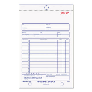 Rediform® Purchase Order Book, 12 Lines, Three-Part Carbonless, 5.5 x 7.88, 50 Forms Total (RED1L141)
