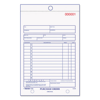 Rediform® Purchase Order Book, 12 Lines, Two-Part Carbonless, 5.5 x 7.88, 50 Forms Total (RED1L140)
