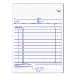 Rediform® Purchase Order Book, 17 Lines, Two-Part Carbonless, 8.5 x 11, 50 Forms Total (RED1L146)
