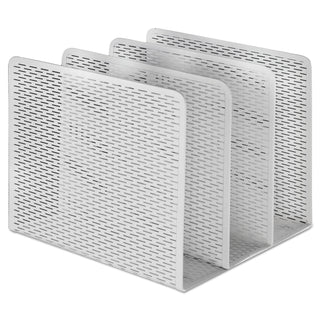 Artistic® Urban Collection Punched Metal File Sorter, 3 Sections, Letter Size Files, 8" x 8" x 7.25", White (AOPART20009WH)