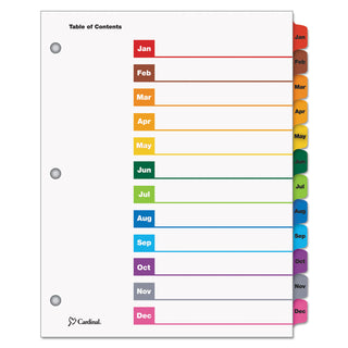 Cardinal® OneStep Printable Table of Contents and Dividers, 12-Tab, Jan. to Dec., 11 x 8.5, White, 1 Set (CRD60318) (CRD60318)