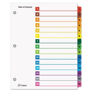 Cardinal® OneStep Printable Table of Contents and Dividers, 15-Tab, 1 to 15, 11 x 8.5, White, 1 Set (CRD61518)