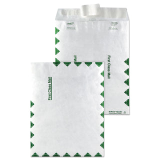 Survivor® Catalog Mailers, DuPont Tyvek, #10 1/2, Cheese Blade Flap, Redi-Strip Closure, 9 x 12, White, 100/Box (QUAR1470)