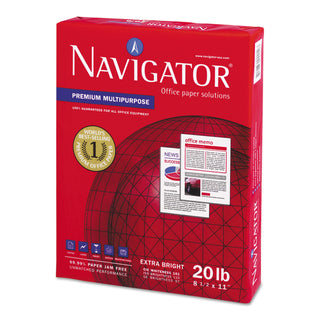 Navigator® Premium Multipurpose Copy Paper, 97 Bright, 20lb, 8.5 x 11, White, 500 Sheets/Ream, 10 Reams/Carton, 40 Cartons/Pallet (SNANMP1120PLT) (SNANMP1120PLT)