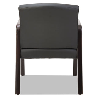 Alera® Reception Lounge WL Series Guest Chair, 24.21'' x 26.14'' x 32.67'', Black Seat/Black Back, Espresso Base (ALERL4319E)