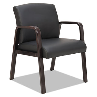 Alera® Reception Lounge WL Series Guest Chair, 24.21'' x 26.14'' x 32.67'', Black Seat/Black Back, Espresso Base (ALERL4319E)
