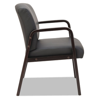 Alera® Reception Lounge WL Series Guest Chair, 24.21'' x 26.14'' x 32.67'', Black Seat/Black Back, Espresso Base (ALERL4319E)