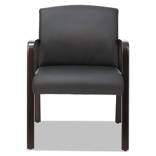 Alera® Reception Lounge WL Series Guest Chair, 24.21'' x 26.14'' x 32.67'', Black Seat/Black Back, Espresso Base (ALERL4319E)