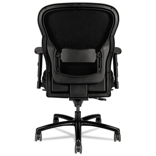 HON® Wave Mesh Big and Tall Chair, Supports up to 450 lbs., Black Seat/Black Back, Black Base (BSXVL705VM10)