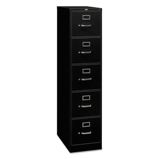 HON® 310 Series Five-Drawer Full-Suspension File, Letter, 15w x 26.5d x 60h, Black (HON315PP)