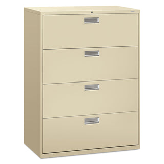 HON® 600 Series Four-Drawer Lateral File, 42w x 18d x 52.5h, Putty (HON694LL)