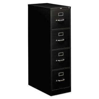 HON® 310 Series Four-Drawer Full-Suspension File, Letter, 15w x 26.5d x 52h, Black (HON314PP)