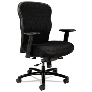 HON® Wave Mesh Big and Tall Chair, Supports up to 450 lbs., Black Seat/Black Back, Black Base (BSXVL705VM10)