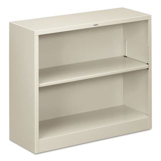 HON® Metal Bookcase, Two-Shelf, 34-1/2w x 12-5/8d x 29h, Light Gray (HONS30ABCQ)