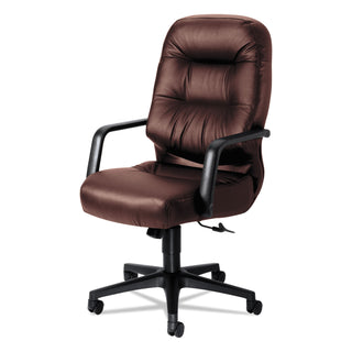 HON® Pillow-Soft 2090 Series Executive High-Back Swivel/Tilt Chair, Supports up to 300 lbs., Burgundy Seat/Back, Black Base (HON2091SR69T)