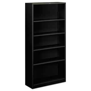 HON® Metal Bookcase, Five-Shelf, 34-1/2w x 12-5/8w x 71h, Black (HONS72ABCP)