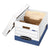 Bankers Box® R-KIVE Heavy-Duty Storage Boxes with Dividers, Letter/Legal Files, 12.75" x 16.5" x 10.38", White/Blue, 12/Carton (FEL0083601)