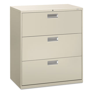 HON® 600 Series Three-Drawer Lateral File, 36w x 18d x 39.13h, Light Gray (HON683LQ)