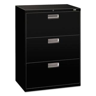 HON® 600 Series Three-Drawer Lateral File, 30w x 18d x 39.13h, Black (HON673LP)