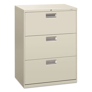 HON® 600 Series Three-Drawer Lateral File, 30w x 18d x 39.13h, Light Gray (HON673LQ)