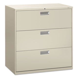 HON® 600 Series Three-Drawer Lateral File, 42w x 18d x 39.13h, Light Gray (HON693LQ)