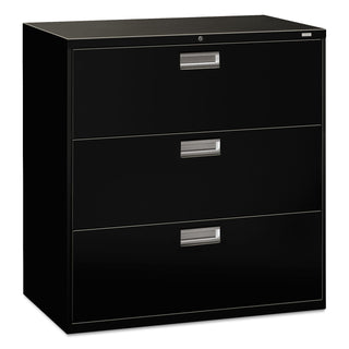 HON® 600 Series Three-Drawer Lateral File, 42w x 18d x 39.13h, Black (HON693LP)
