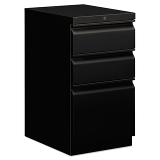 HON® Efficiencies Mobile Box/Box/File Pedestal, 15w x 19.88d x 28h, Black (HON33720RP)
