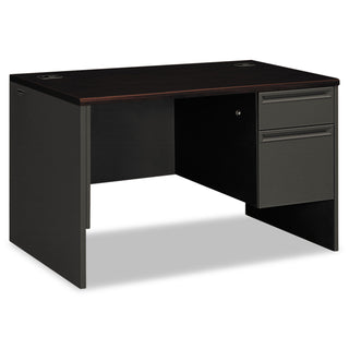 HON® 38000 Series Right Pedestal Desk, 48w x 30d x 29.5h, Mahogany/Charcoal (HON38251NS)