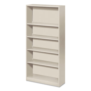 HON® Metal Bookcase, Five-Shelf, 34-1/2w x 12-5/8d x 71h, Light Gray (HONS72ABCQ)