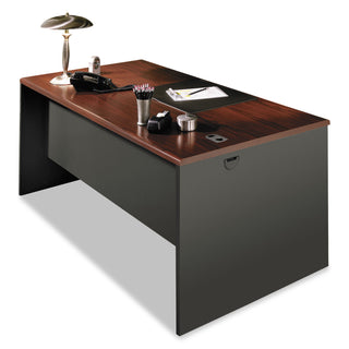 HON® 38000 Series Desk Shell, 60w x 30d x 29.5h, Mahogany/Charcoal (HON38932NS)