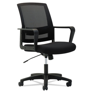 OIF Mesh Mid-Back Chair, Supports up to 225 lbs., Black Seat/Black Back, Black Base (OIFMS4217)