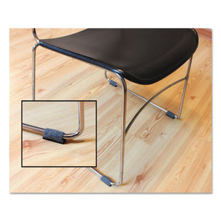 Master Caster® Wrap Around Felt Floor Savers, Rectangular, 7.25w x 1d x 8h, Gray/Black, 16/Pack (MAS88458)