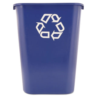Rubbermaid® Commercial Large Deskside Recycle Container w/Symbol, Rectangular, Plastic, 41.25qt, Blue (RCP295773BE) (RCP295773BE)