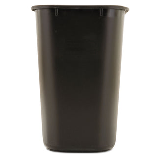 Rubbermaid® Commercial Deskside Plastic Wastebasket, Rectangular, 7 gal, Black (RCP295600BK)